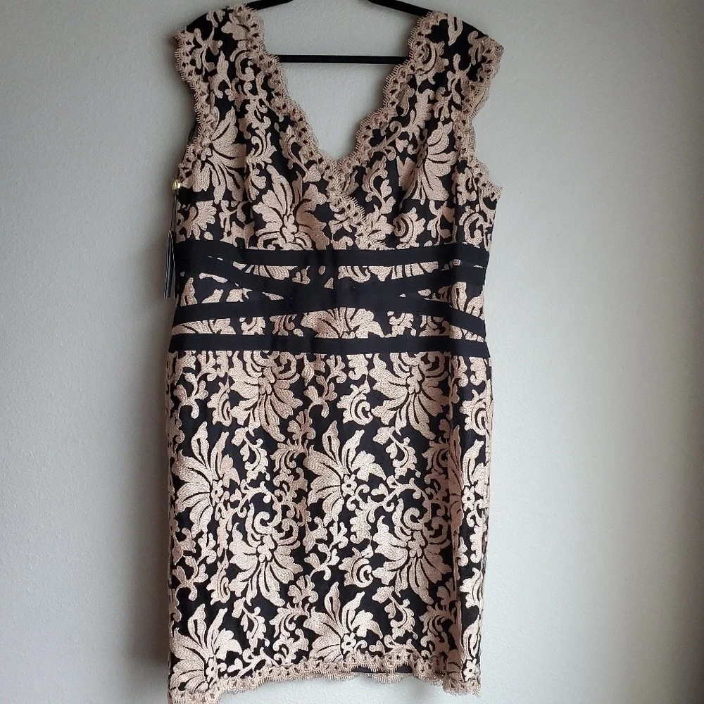 Tadashi Shoji Embroidered Lace Dress size 18 NWT